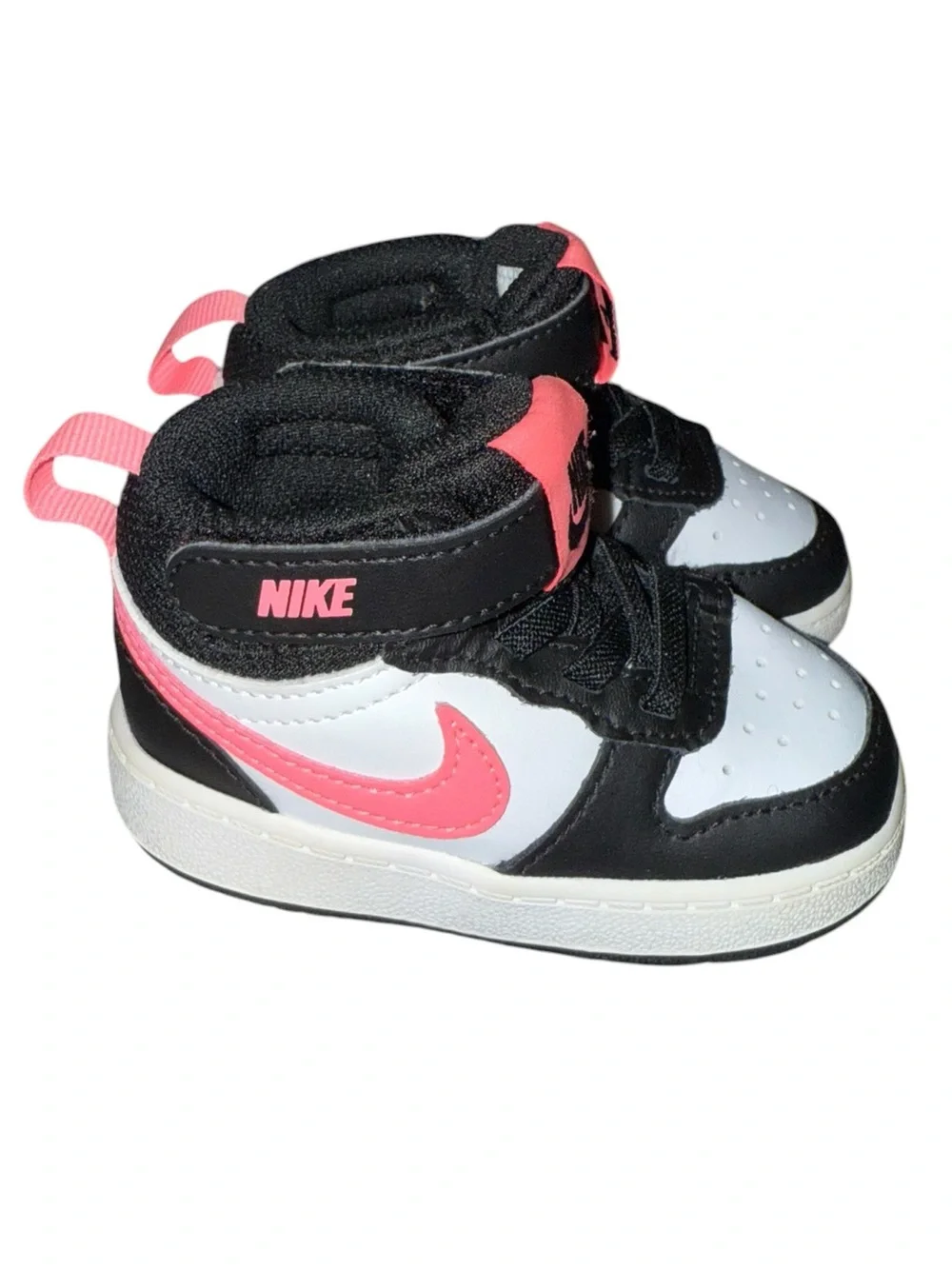 Nike 4C Court borough Mid 2 Toddler High-Top Sneakers in B/W sunset, like new